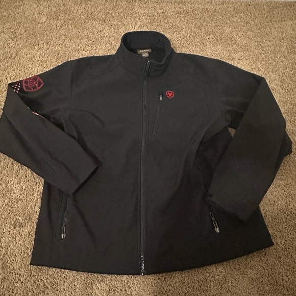 Ariat Other - Ariat Men's Black Performance Jacket With American Flag Details